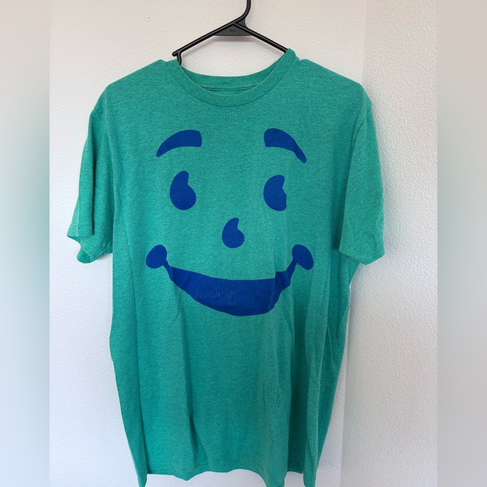 3/$15 - Green T-Shirt with Blue Kool-Aid Face